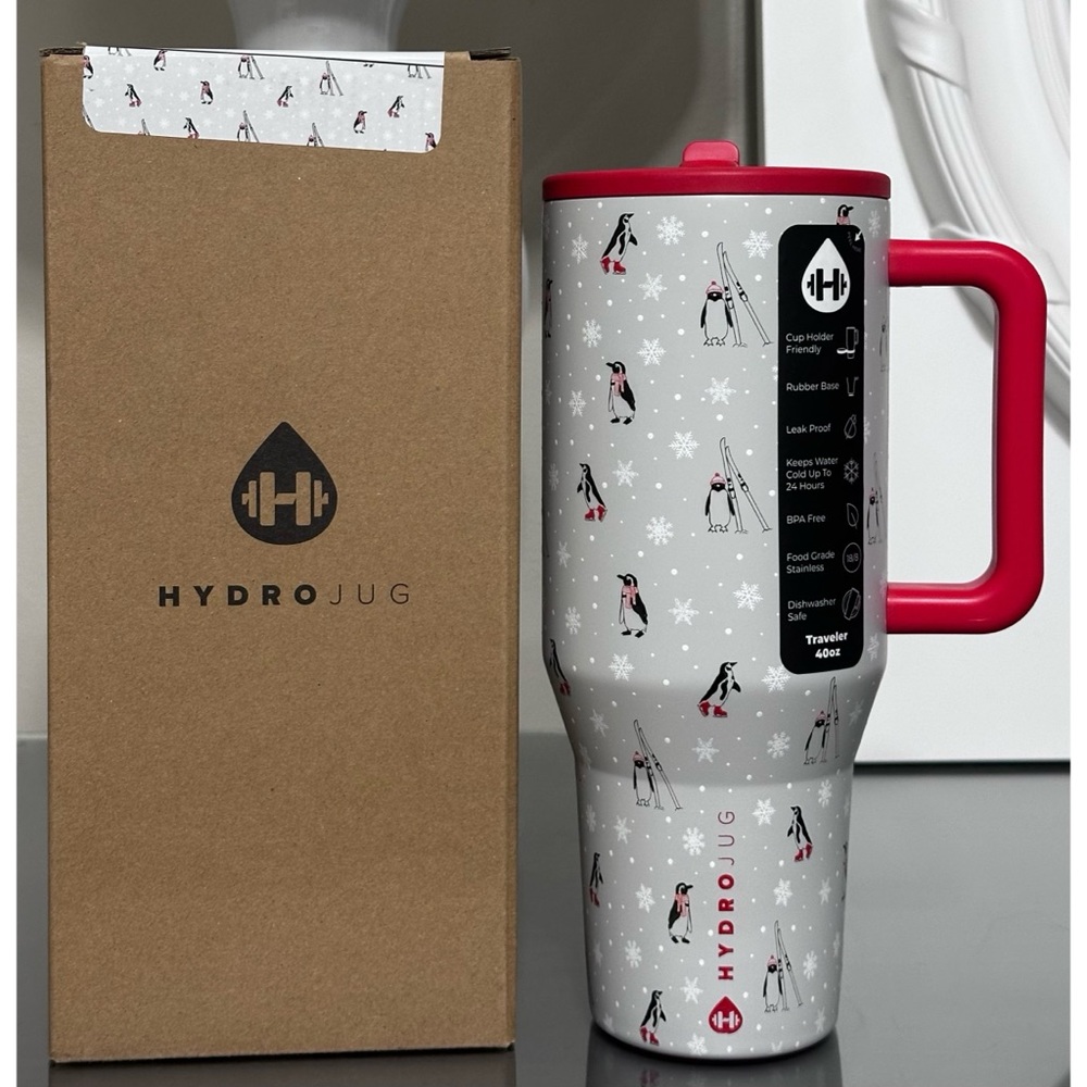 HydroJug HOLIDAY‎ 40oz Traveler, PENGUINS